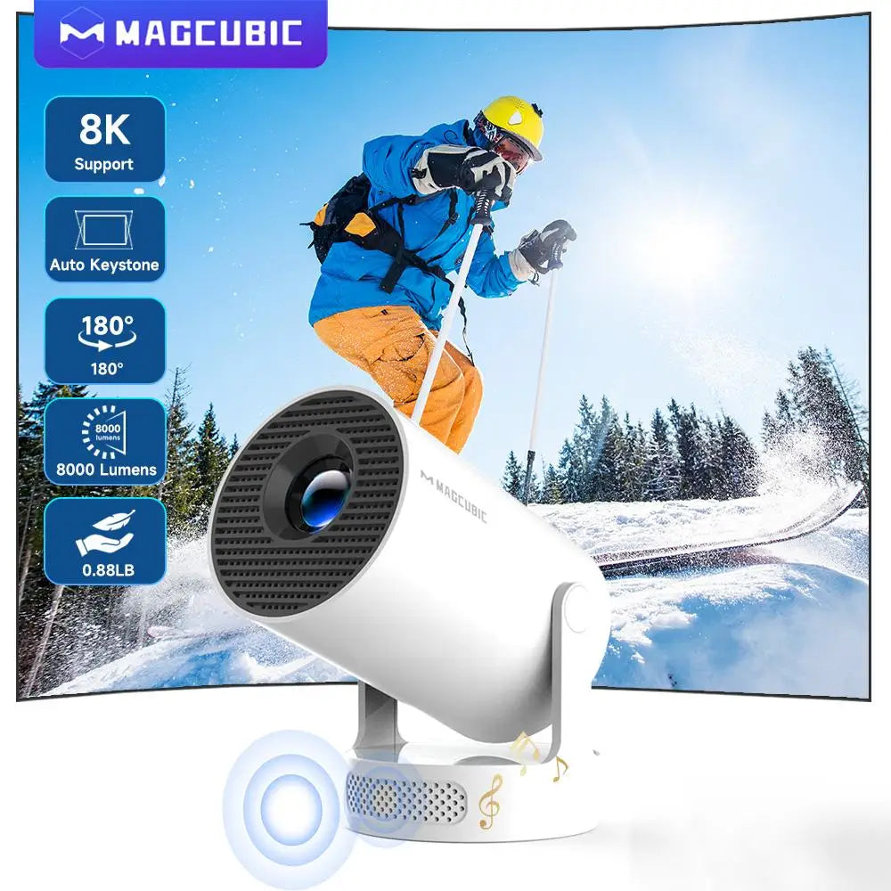 Magcubic HY300 PRO+ Mini Projector – 8K Android 14, WiFi 6, 8000 Lumens, Home Cinema