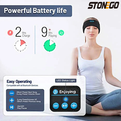 Bluetooth Sleep Headband – Wireless Headphones for Sleep, Sports & Yoga