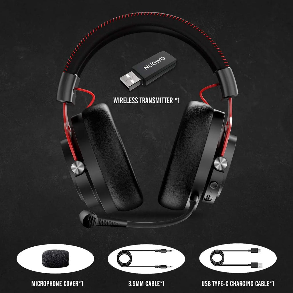 NUBWO G03 Wireless Gaming Headset – 2.4G, PS4/PS5/PC, Noise Cancelling Mic