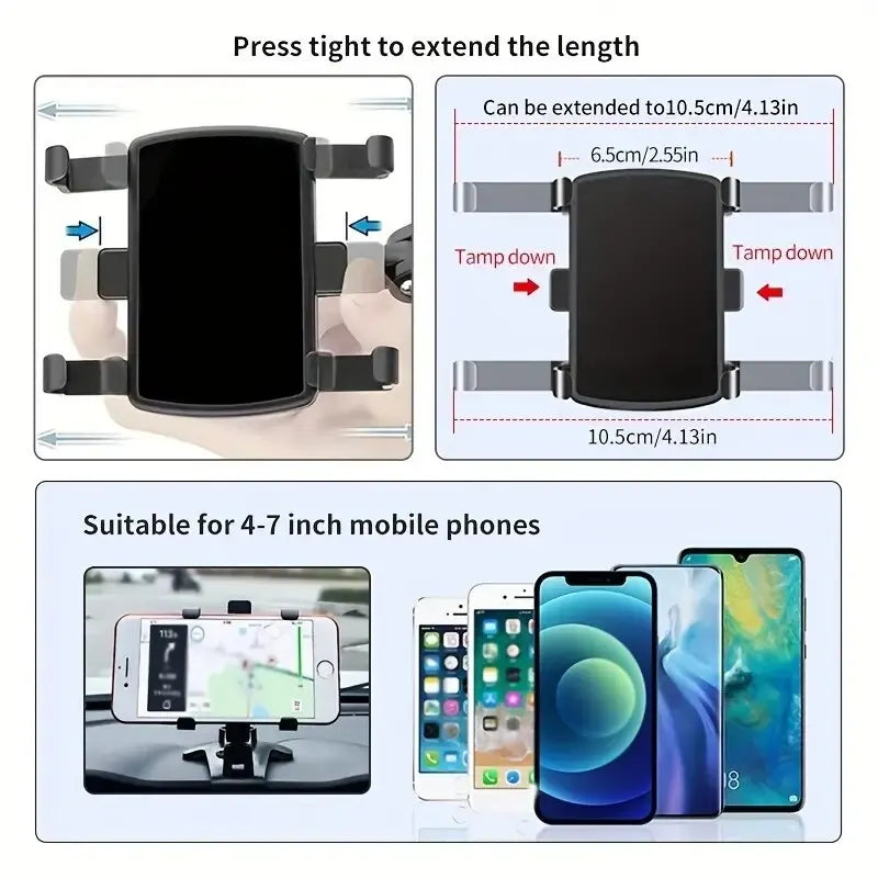 Universal Car Phone Holder Dashboard Cell Phone Car Holder Rear View Mirror Sun Visor Baffle Mobile Phone Mount Clip Car Gadgets