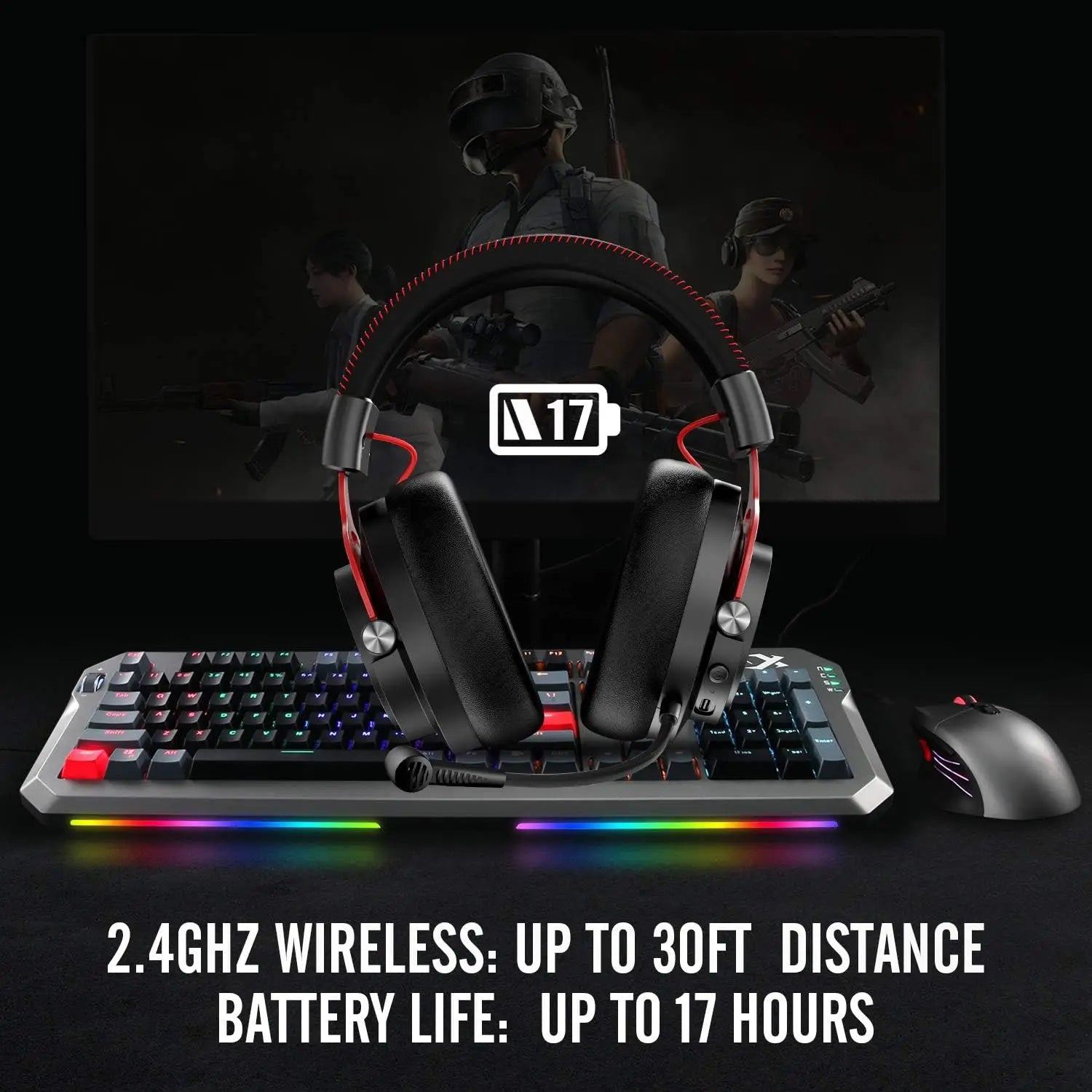 NUBWO G03 Wireless Gaming Headset – 2.4G, PS4/PS5/PC, Noise Cancelling Mic