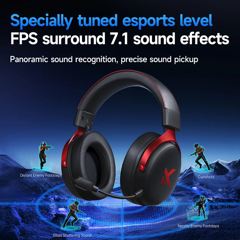 MCHOSE V9 Pro Wireless Gaming Headset – Bluetooth, 3-Mode, Noise Cancelling with Mic