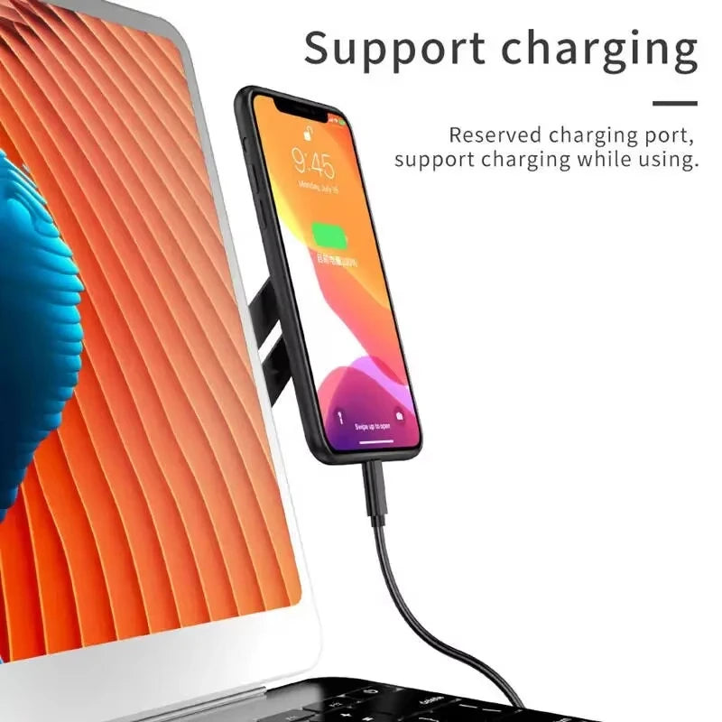Magnetic Phone Stand for Laptop & Monitor – Foldable Aluminum Dual Screen Mount