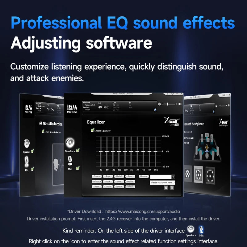 MCHOSE V9 Pro Wireless Gaming Headset – Bluetooth, 3-Mode, Noise Cancelling with Mic